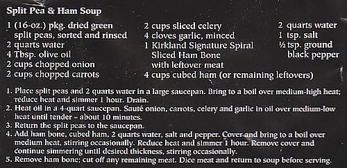Kirkland Signature Split Pea & Ham Soup Recipe