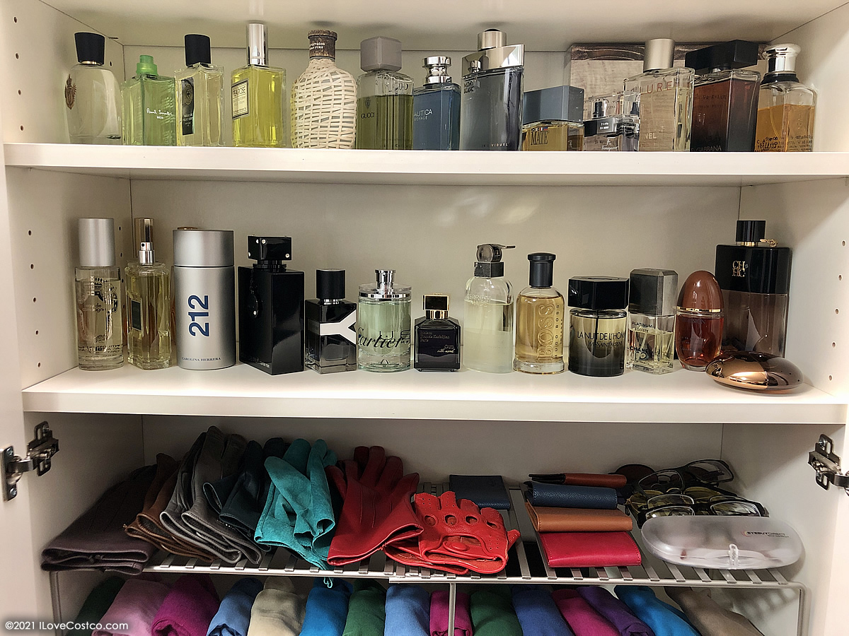 Fragrances, gloves, wallets, glasses, and socks