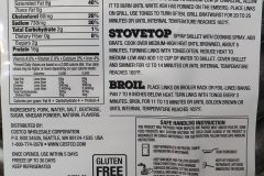 Costco Brats cooking instruction, Nutrition Facts