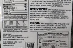 Costco Brats cooking instruction, Nutrition Facts
